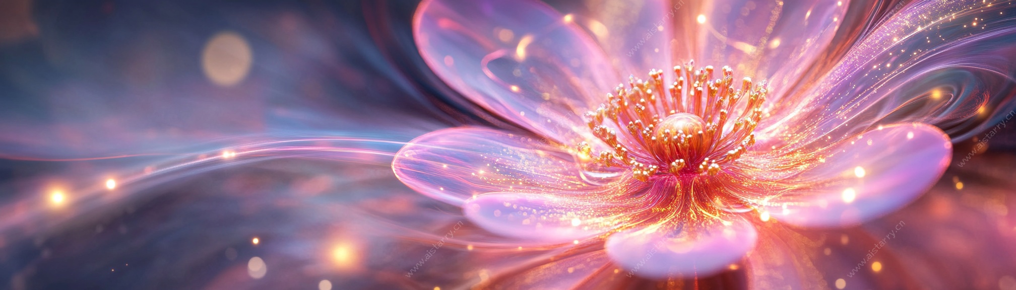 梦幻炫彩花朵抽象艺术图