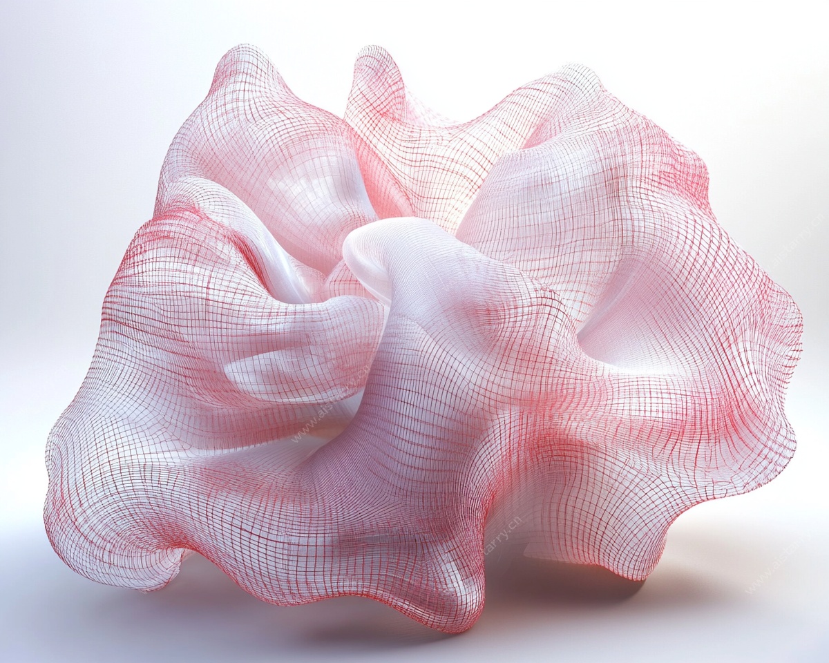 粉色抽象3D艺术织物造型