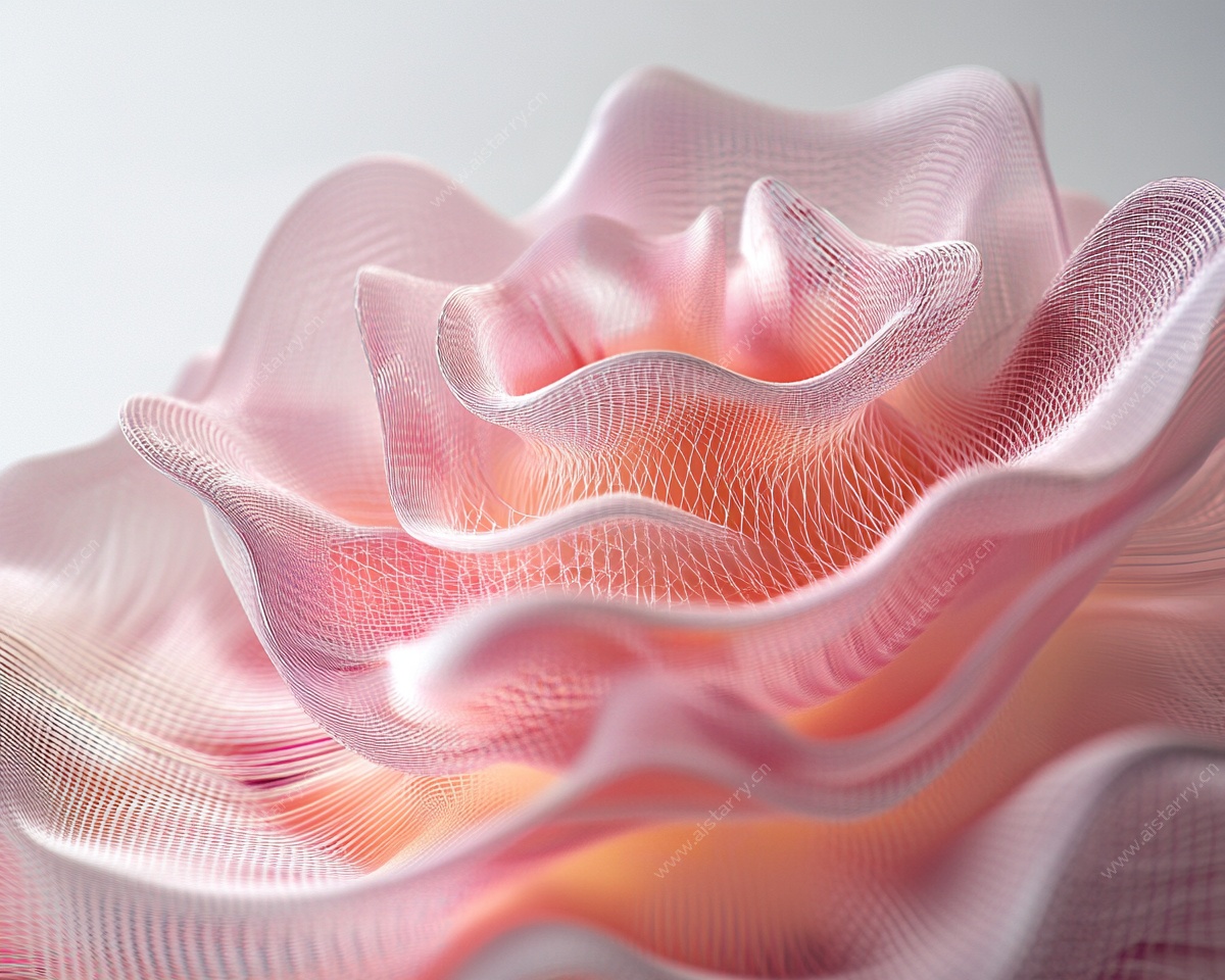梦幻粉色3D抽象艺术花朵