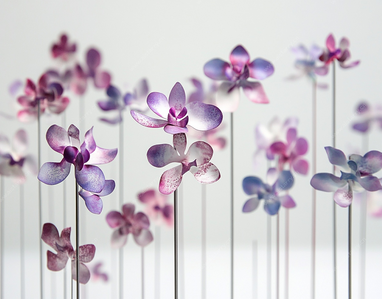 梦幻紫色系手工花朵摆件