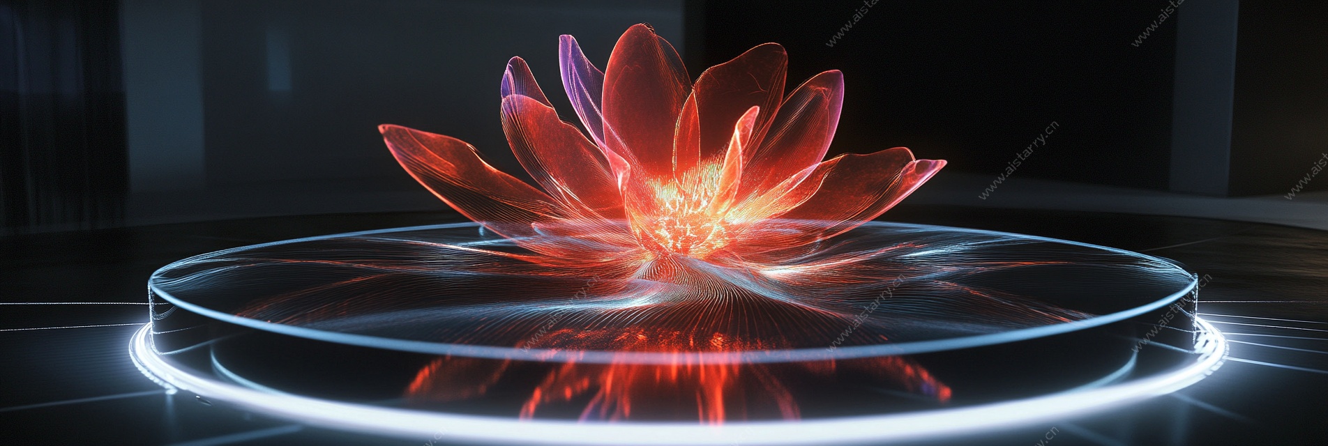 梦幻炫彩发光莲花特效图