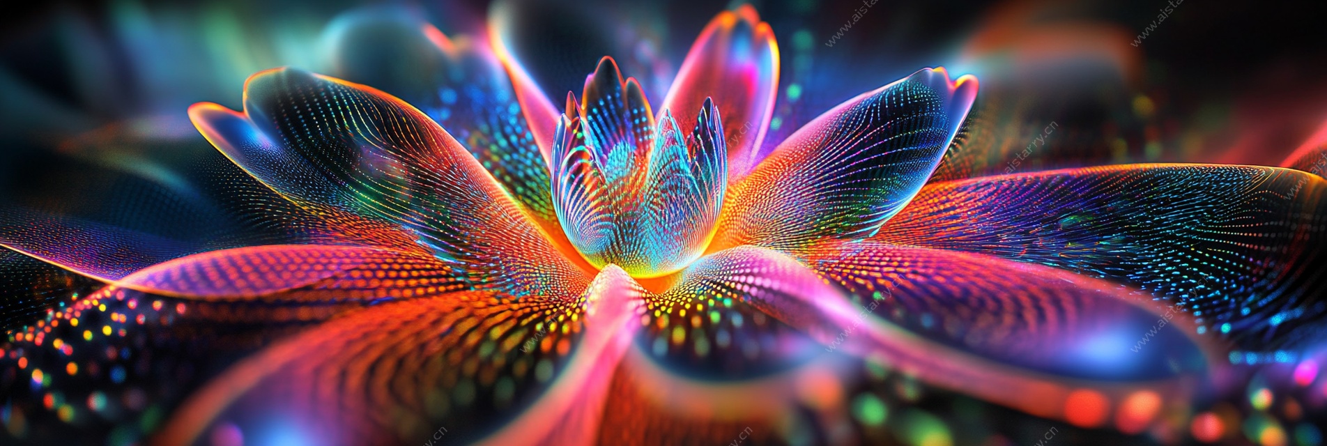 梦幻炫彩绽放花朵