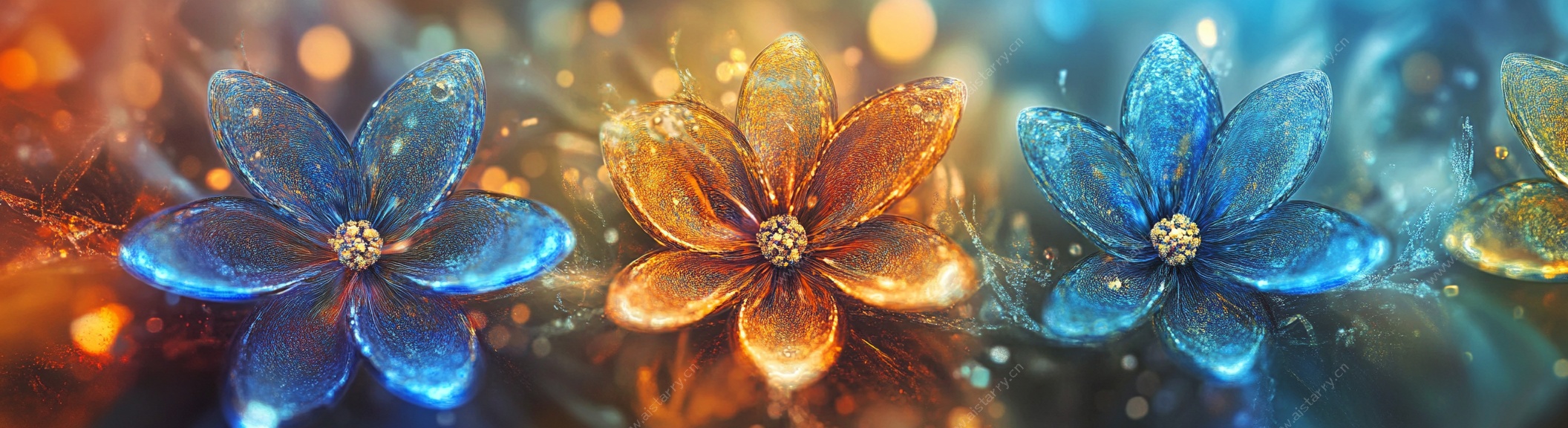 梦幻炫彩花朵背景图