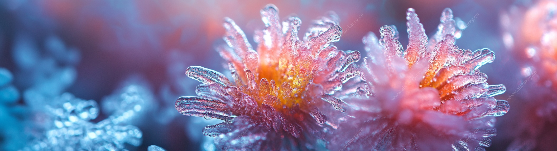 霜花绽放的微观美丽世界