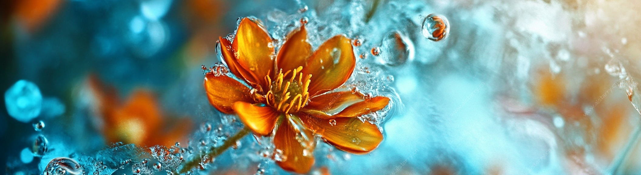 水中绽放的绚烂花朵