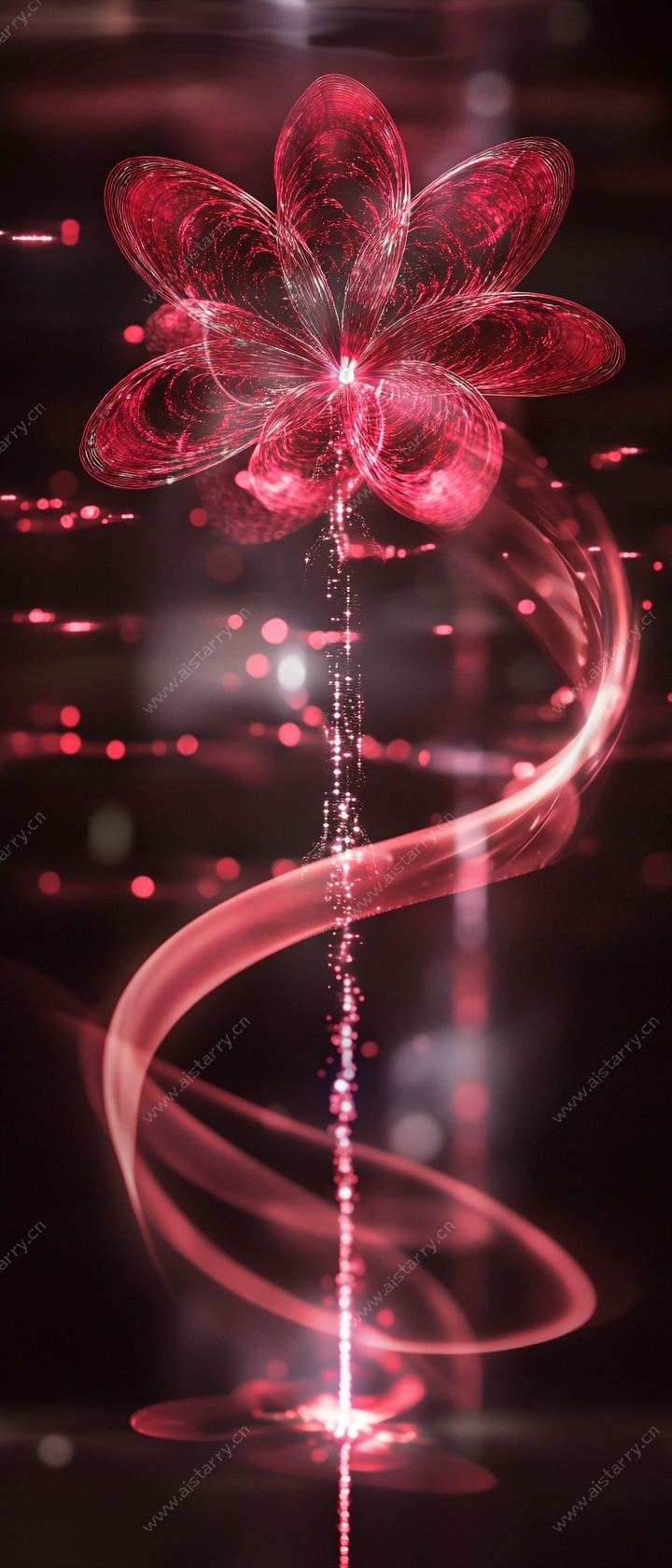 梦幻粉色光效花朵图案