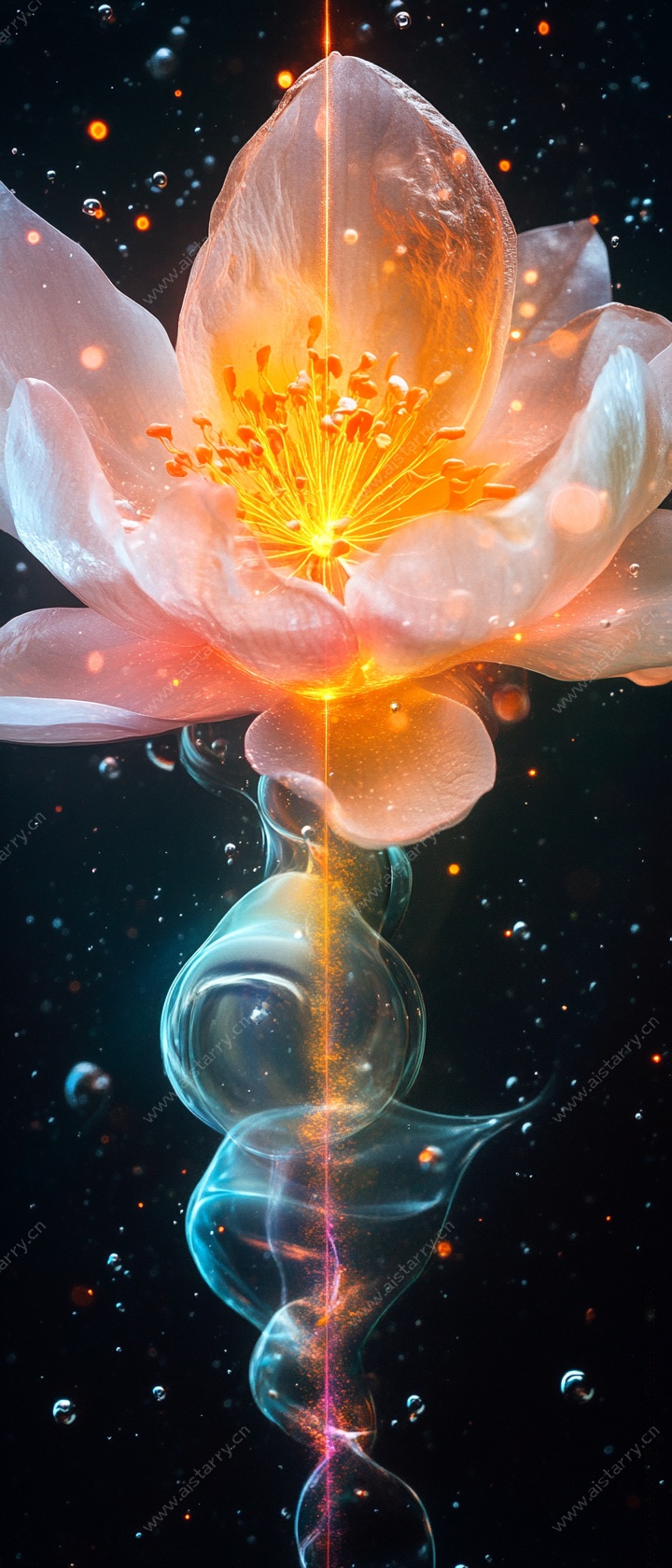 梦幻炫彩发光花朵艺术图