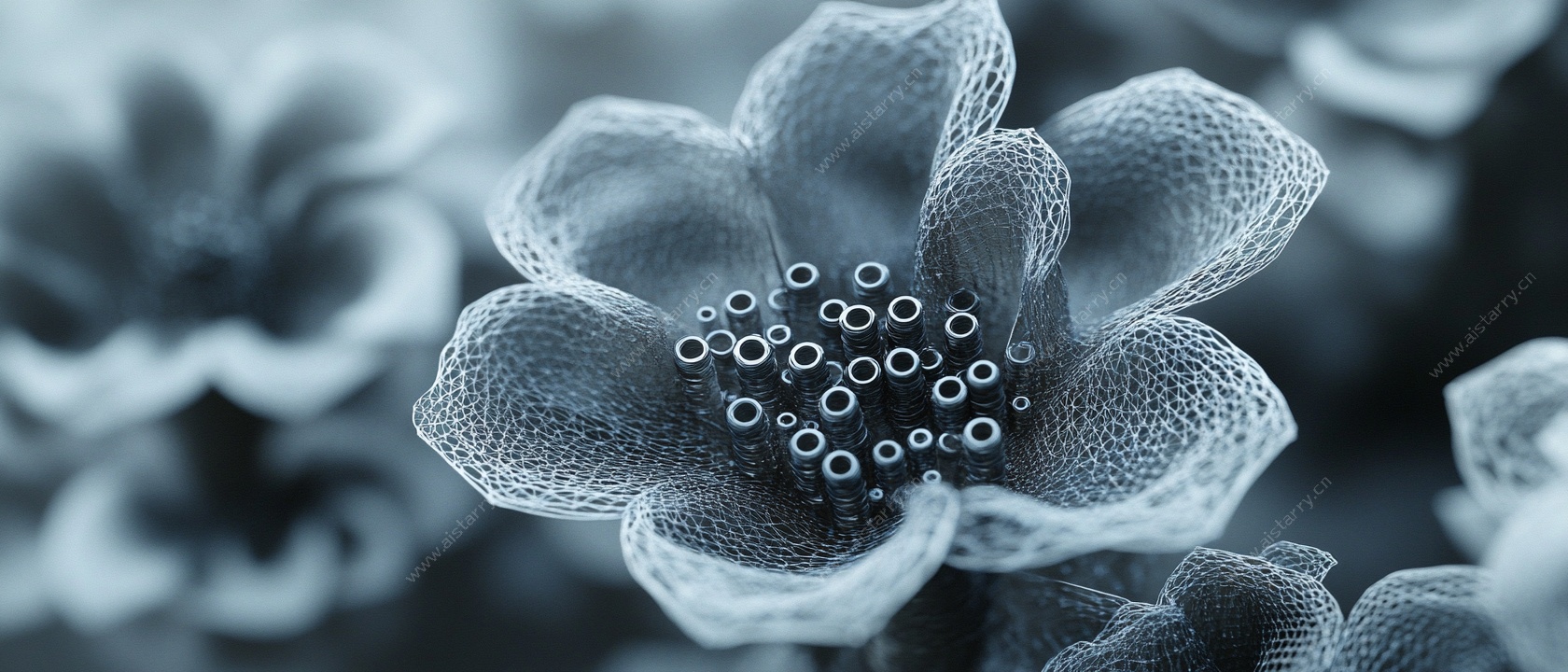 微观花朵结构特写图