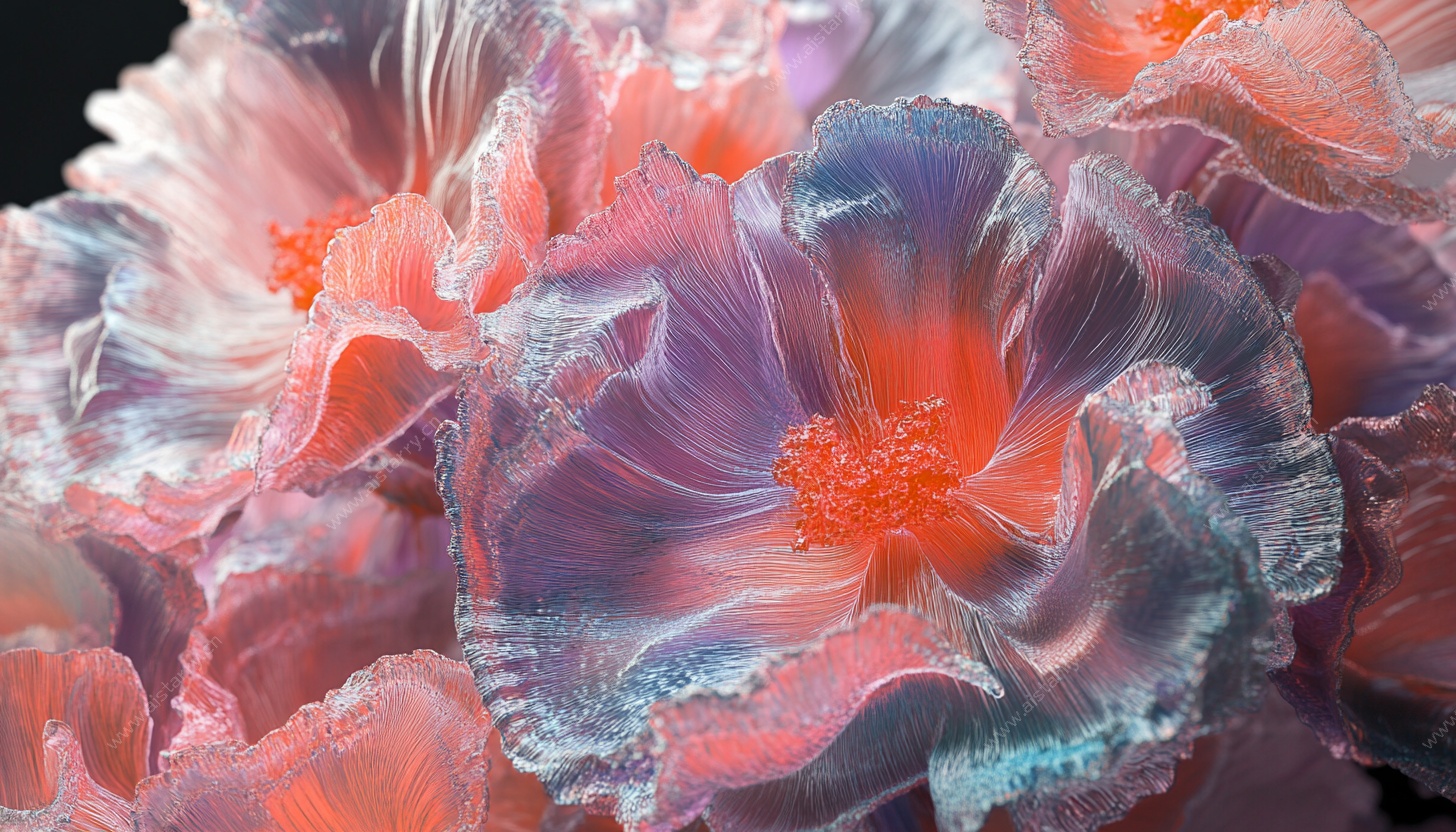 梦幻炫彩花朵微观特写