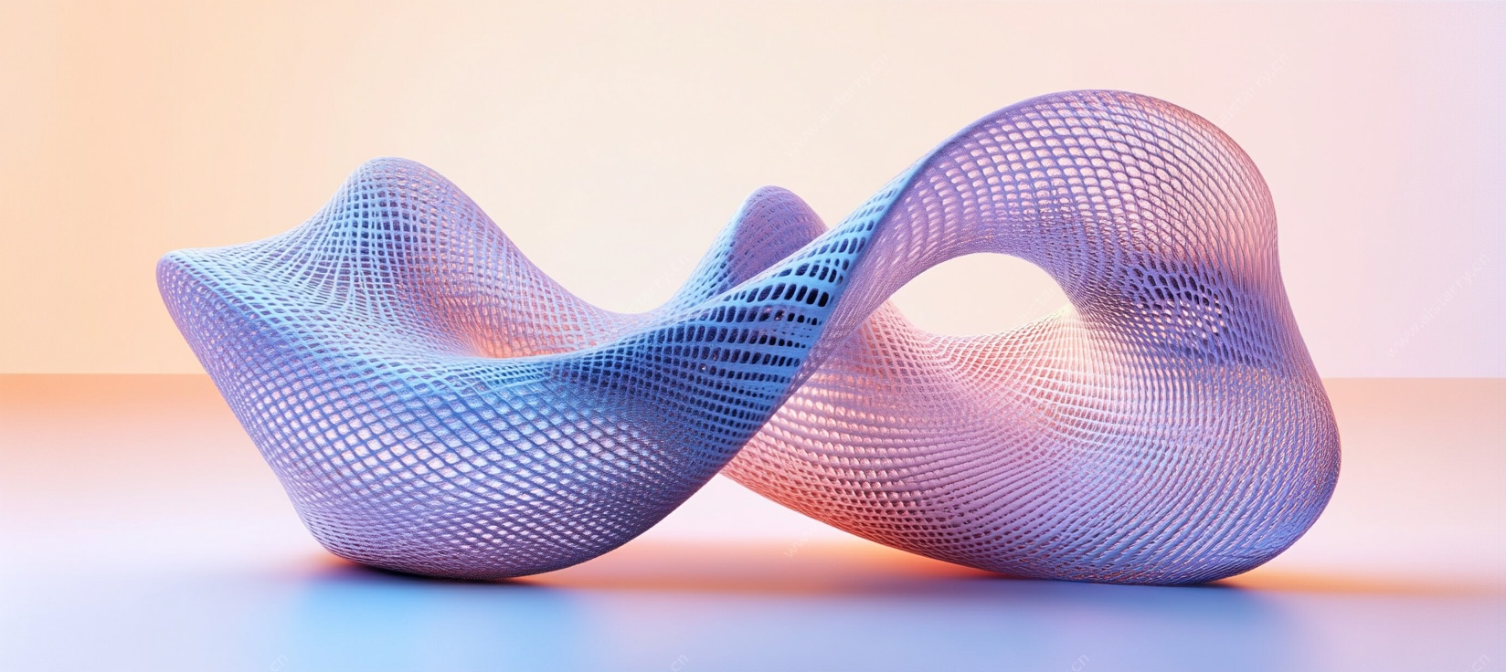 梦幻渐变网格抽象艺术造型