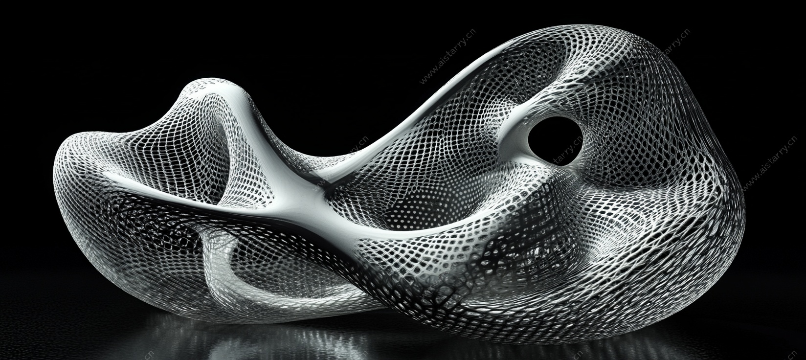 未来感金属流线型艺术雕塑