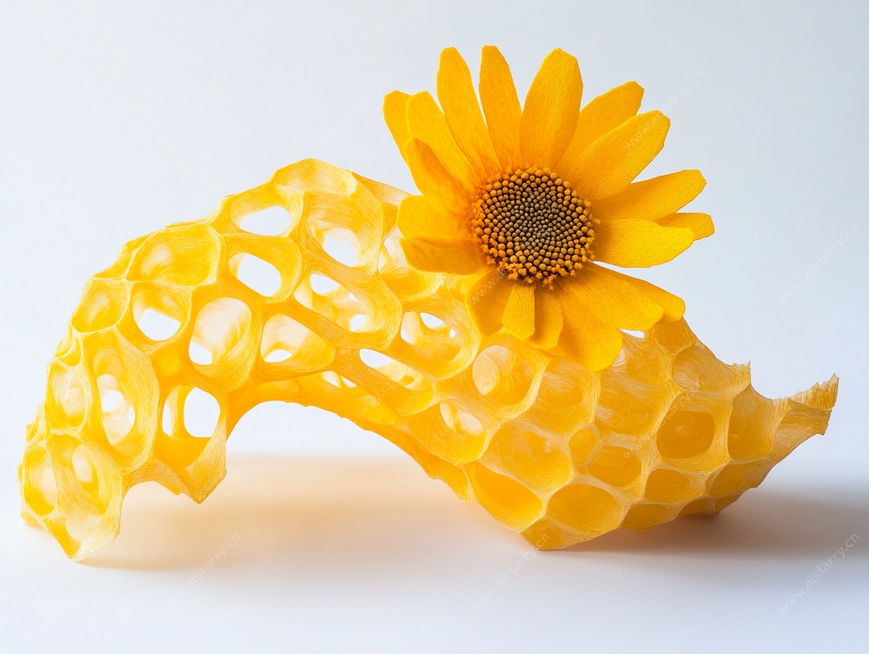 黄色蜂窝结构配向日葵