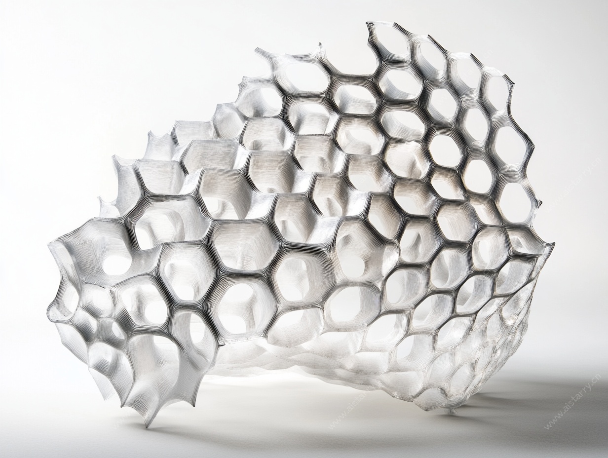 银色蜂巢状立体艺术雕塑