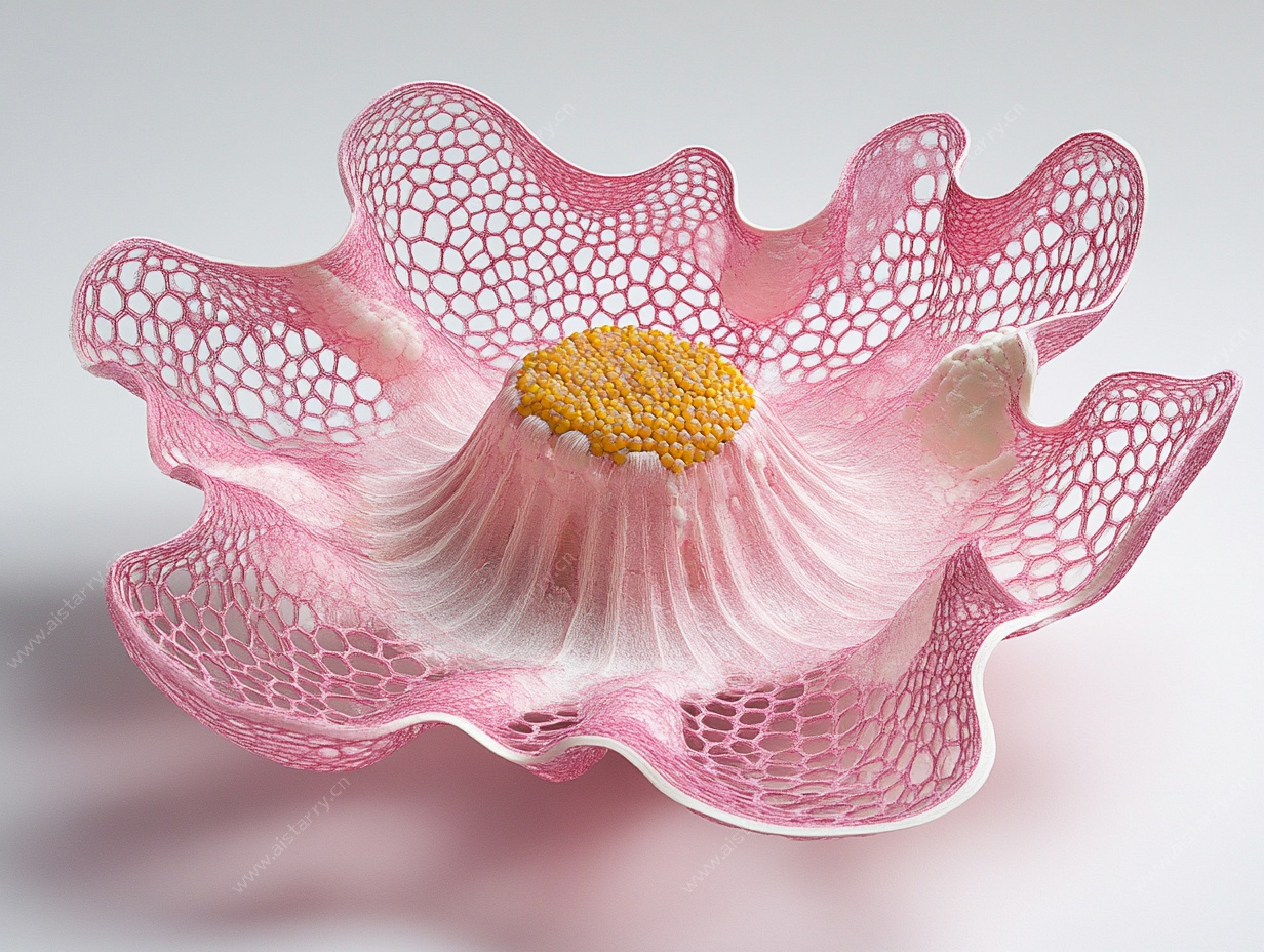 粉色镂空艺术花朵摆件