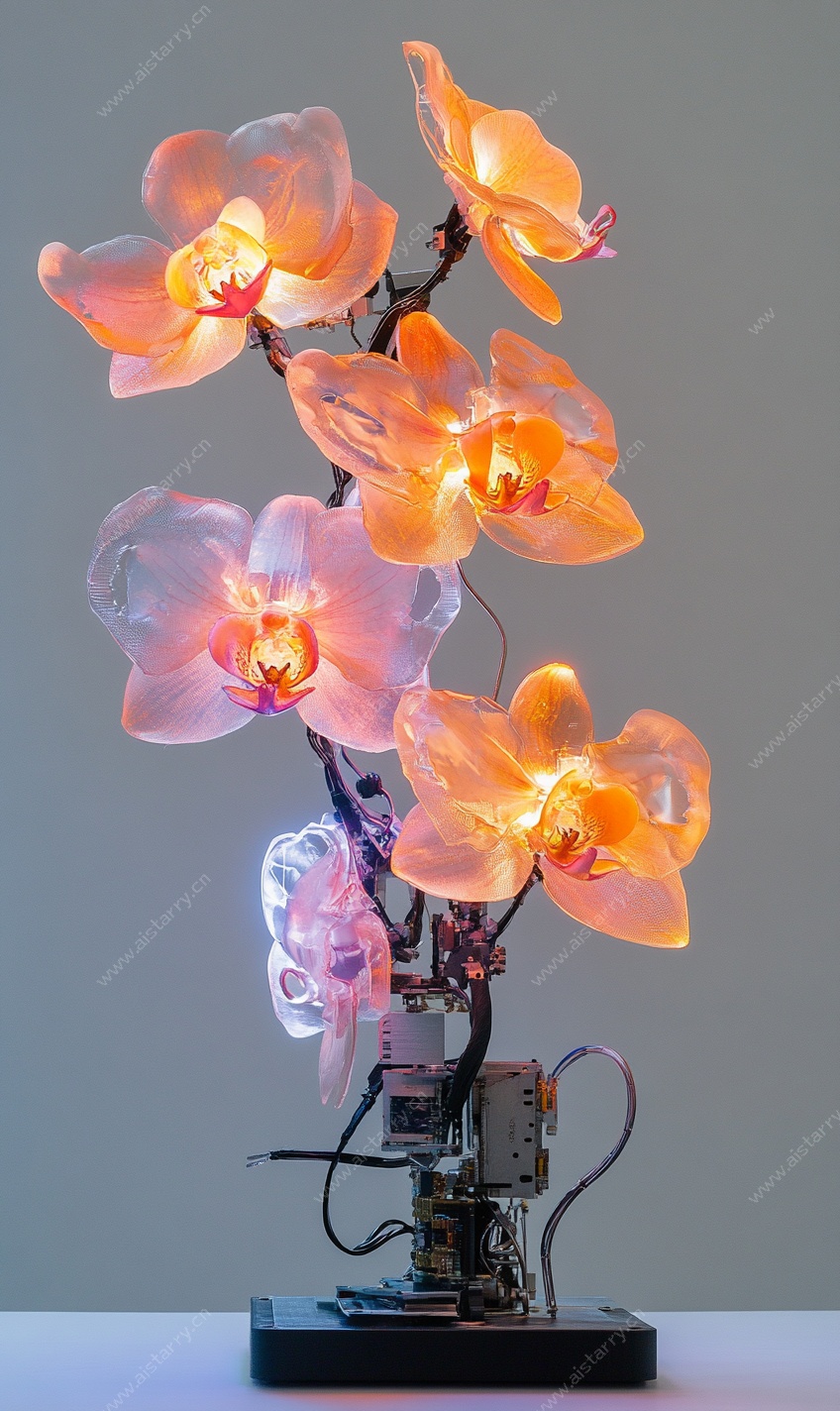 发光蝴蝶兰艺术摆件