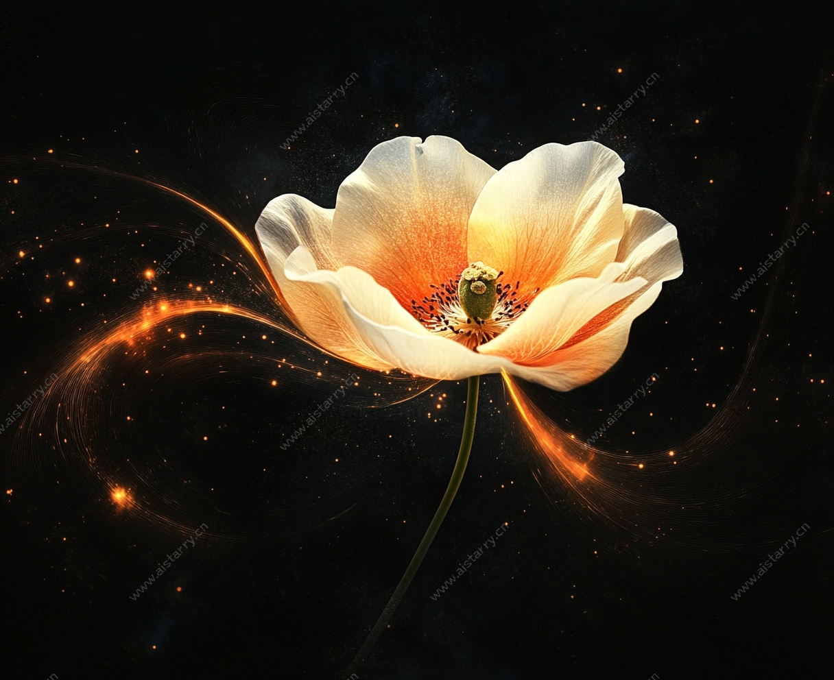 梦幻发光花朵艺术图