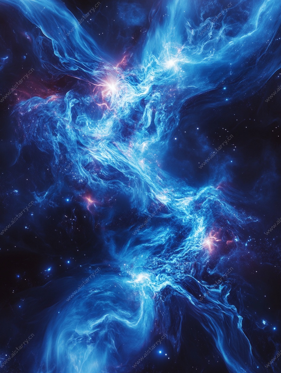 梦幻蓝色宇宙星云图景