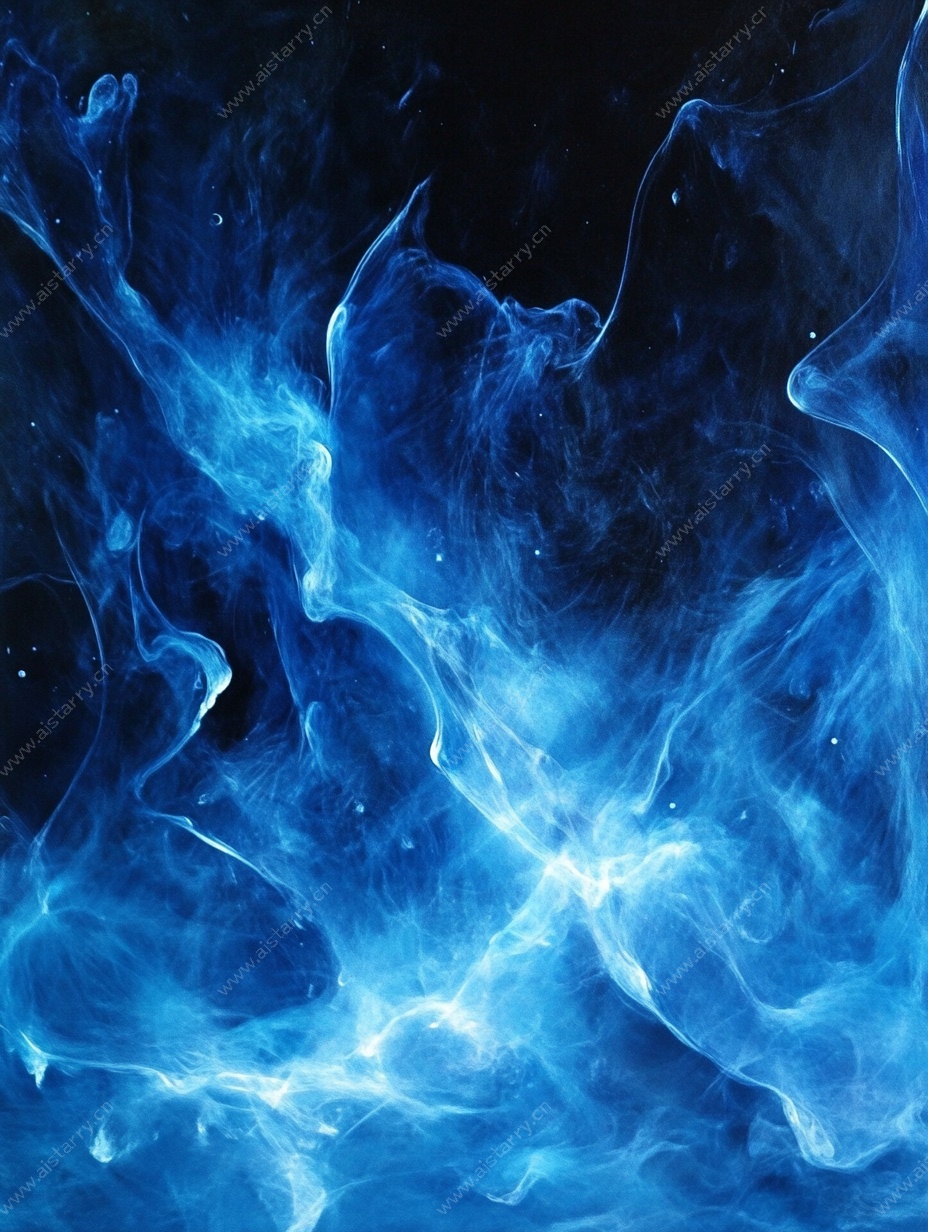 蓝色梦幻烟雾特效背景