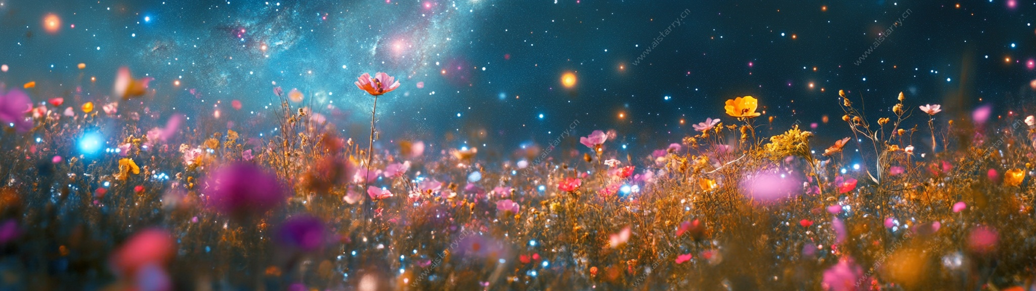 梦幻花海星空奇幻景观