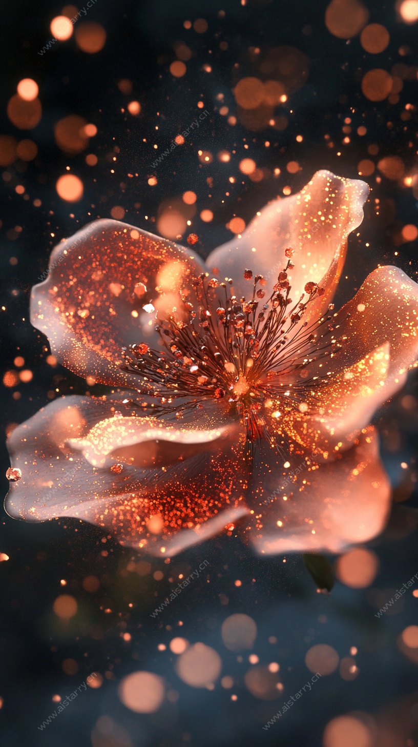 梦幻金粉花朵艺术图像