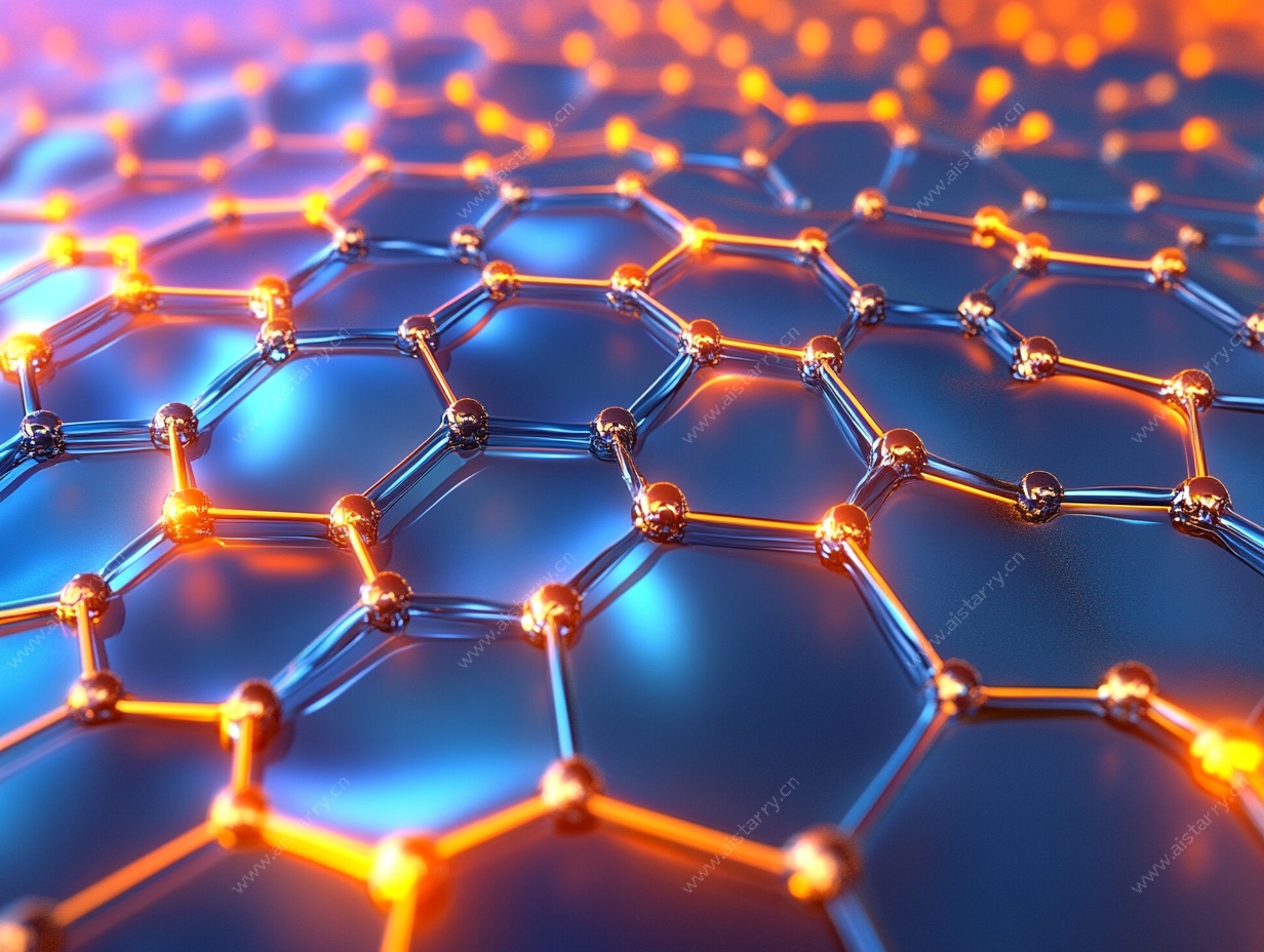 六边形分子结构科幻图像