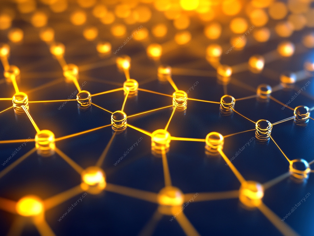 科技感网络连接发光图案