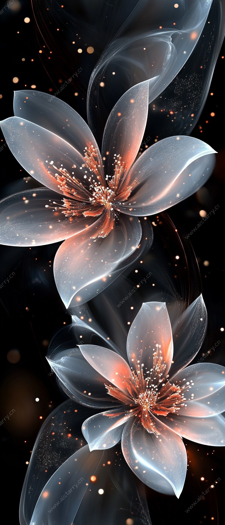 梦幻透明花朵抽象艺术图