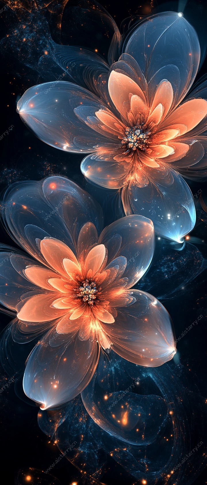 梦幻透明花朵艺术图像