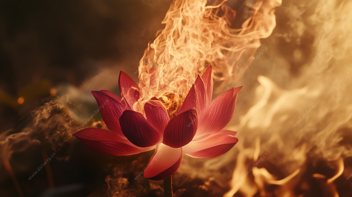 火焰中的红莲花