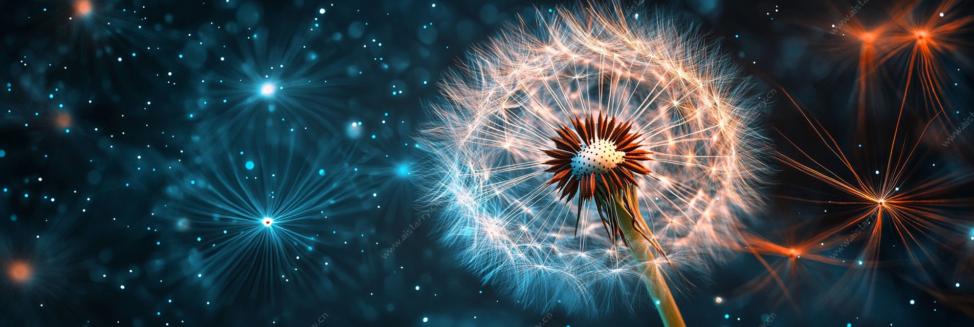 梦幻星空下的蒲公英