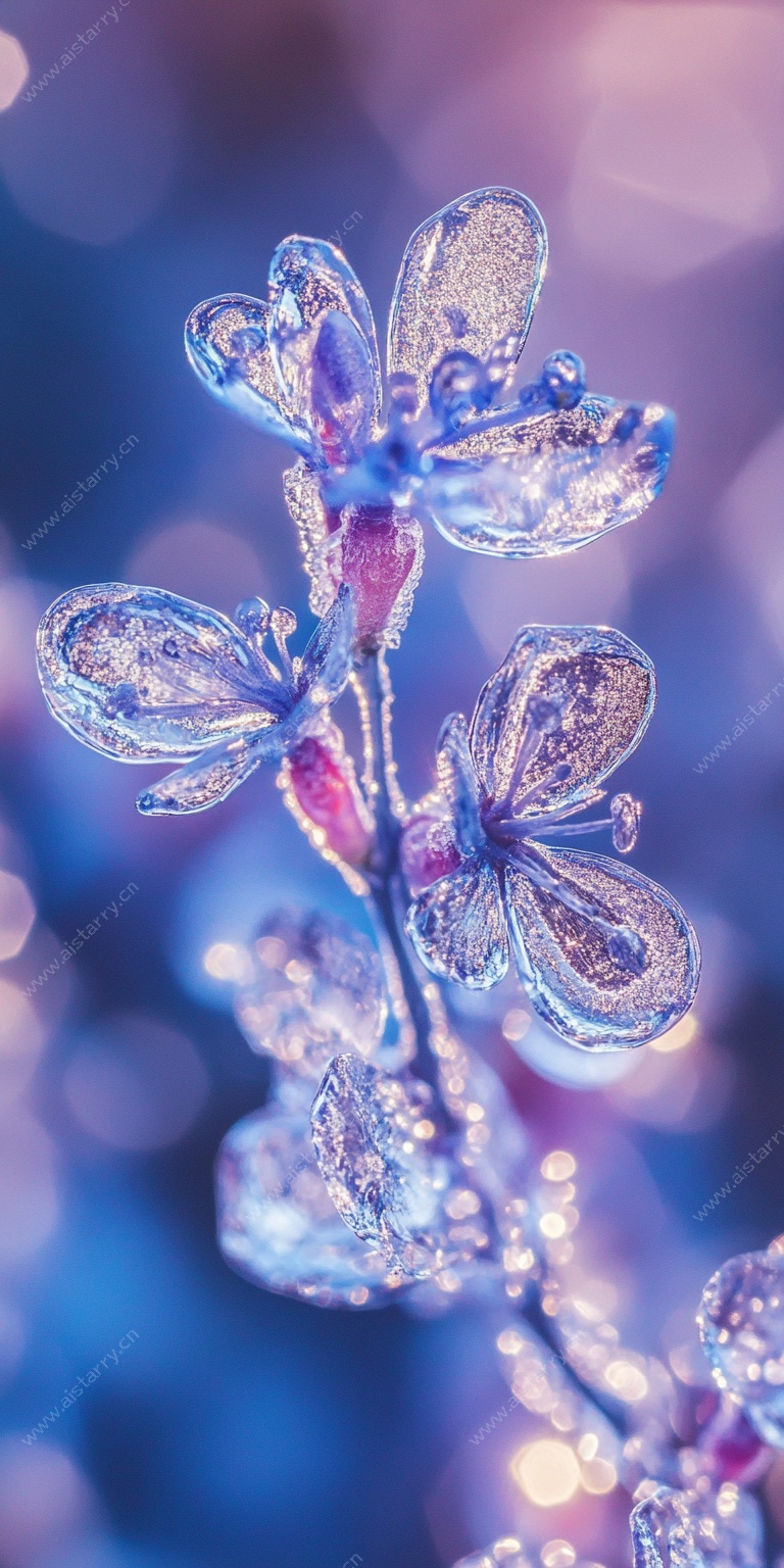 梦幻冰晶花朵特写