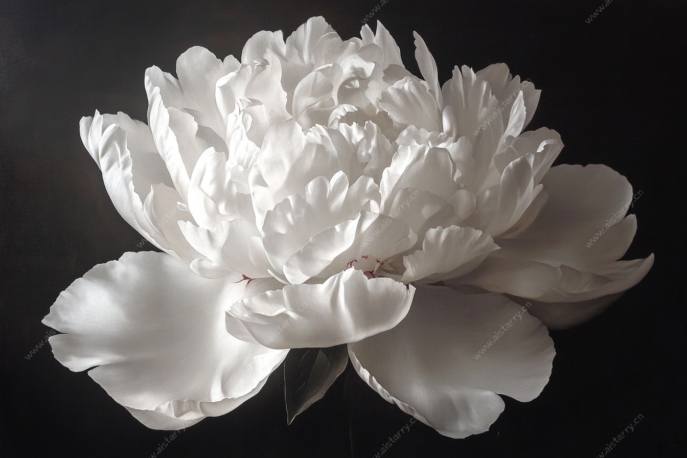 白色牡丹花特写