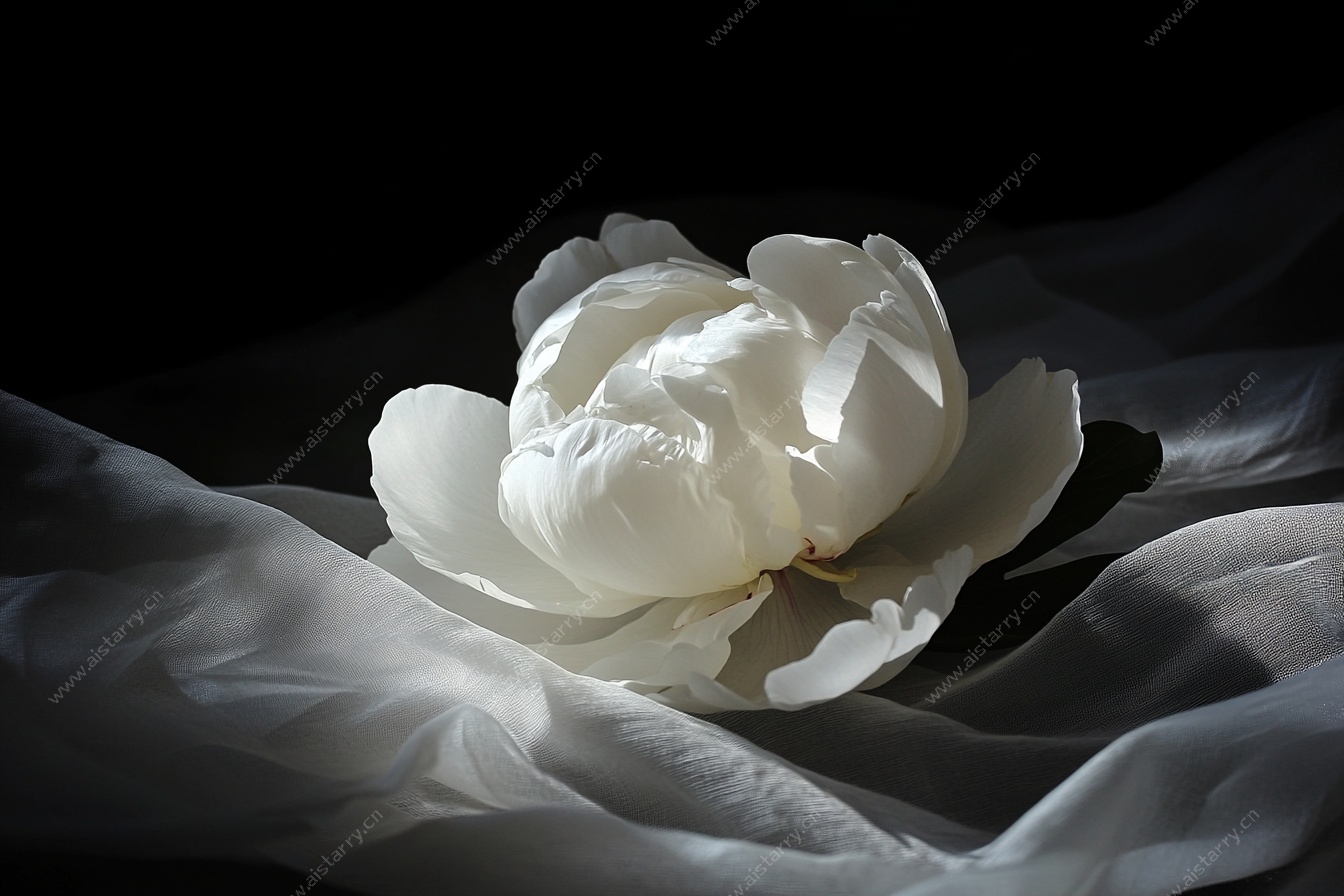 白色芍药静物特写