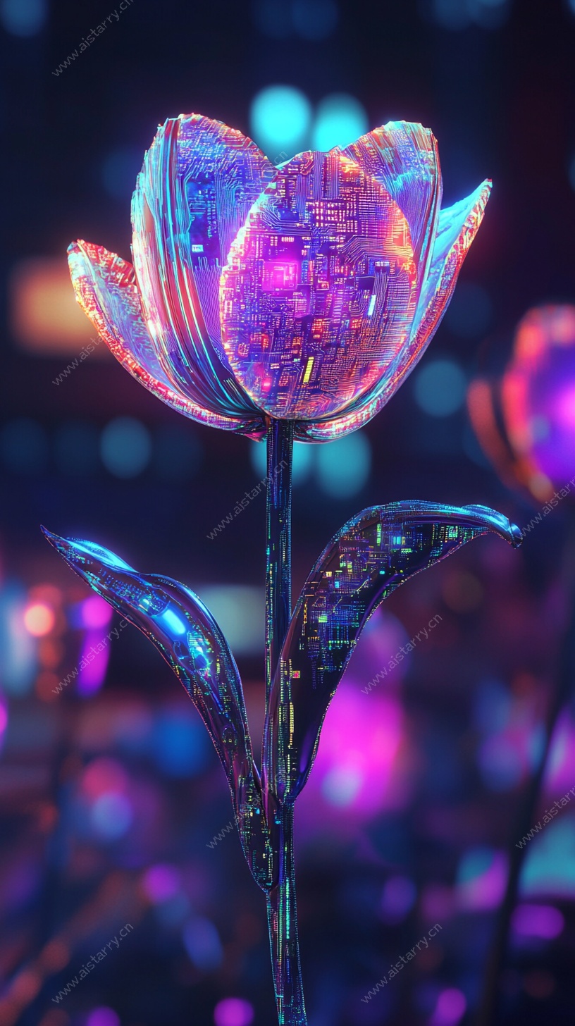 梦幻炫彩发光郁金香