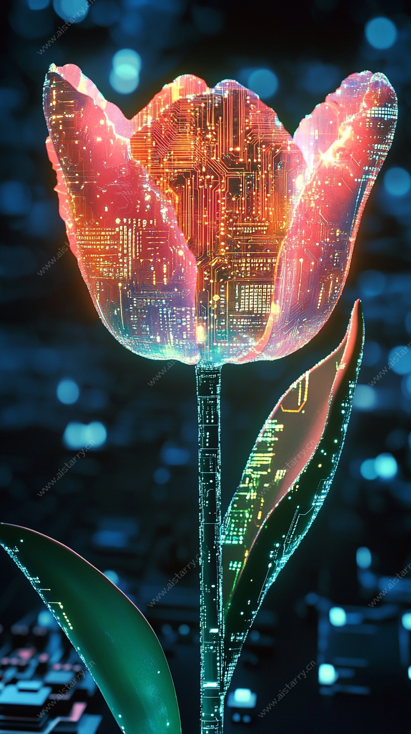 科技感电子郁金香图像