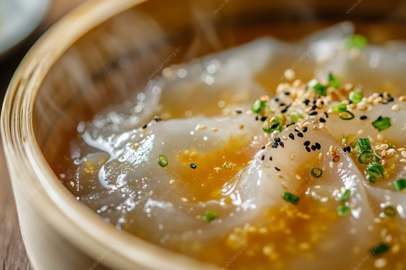 晶莹剔透蒸粉皮