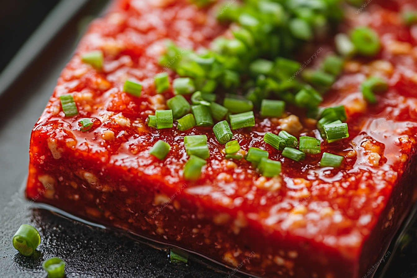 香辣豆腐块 撒葱花添风味