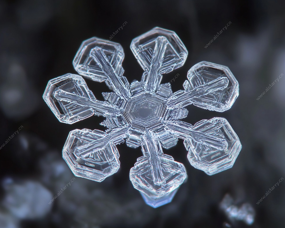 微距下的精美雪花
