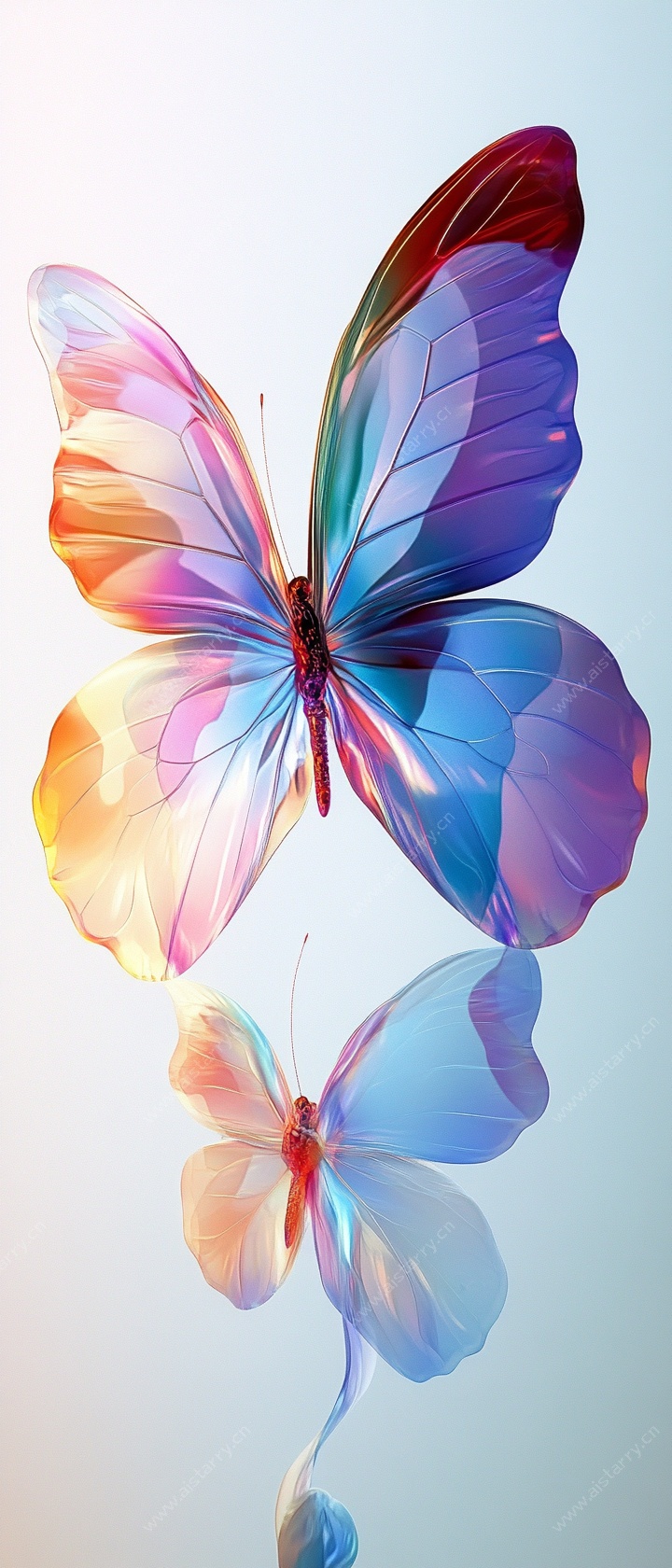 梦幻渐变蝴蝶插画