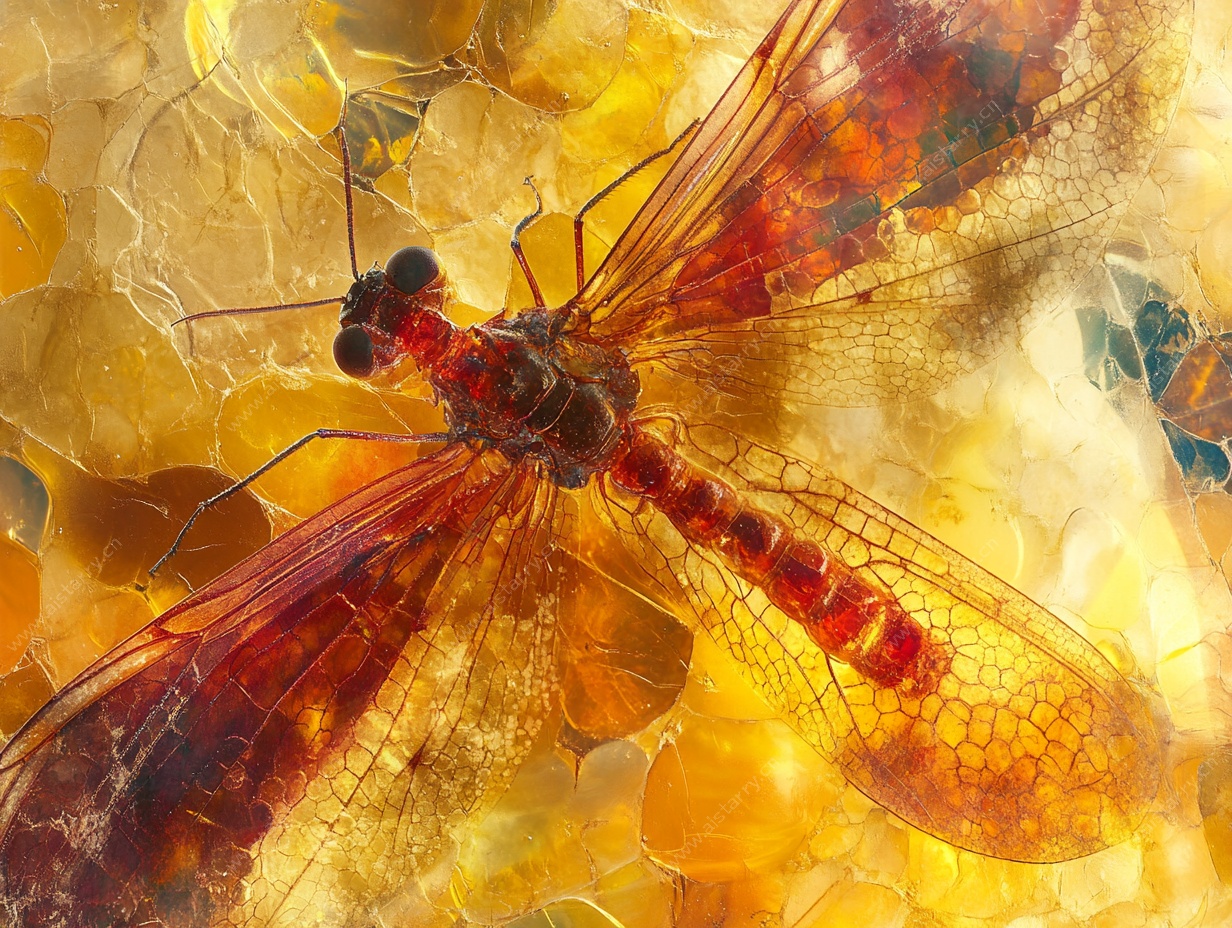 梦幻色彩蜻蜓特写图