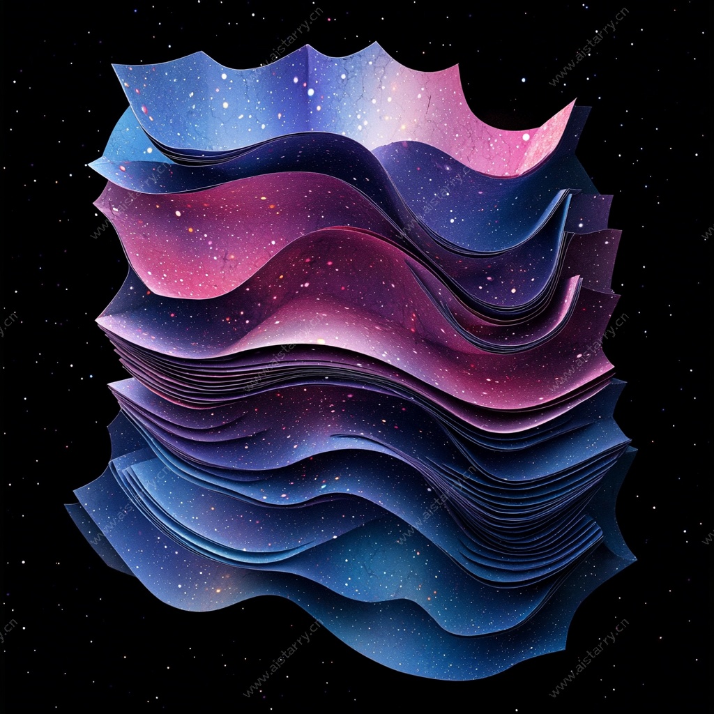 梦幻星空波浪立体图案