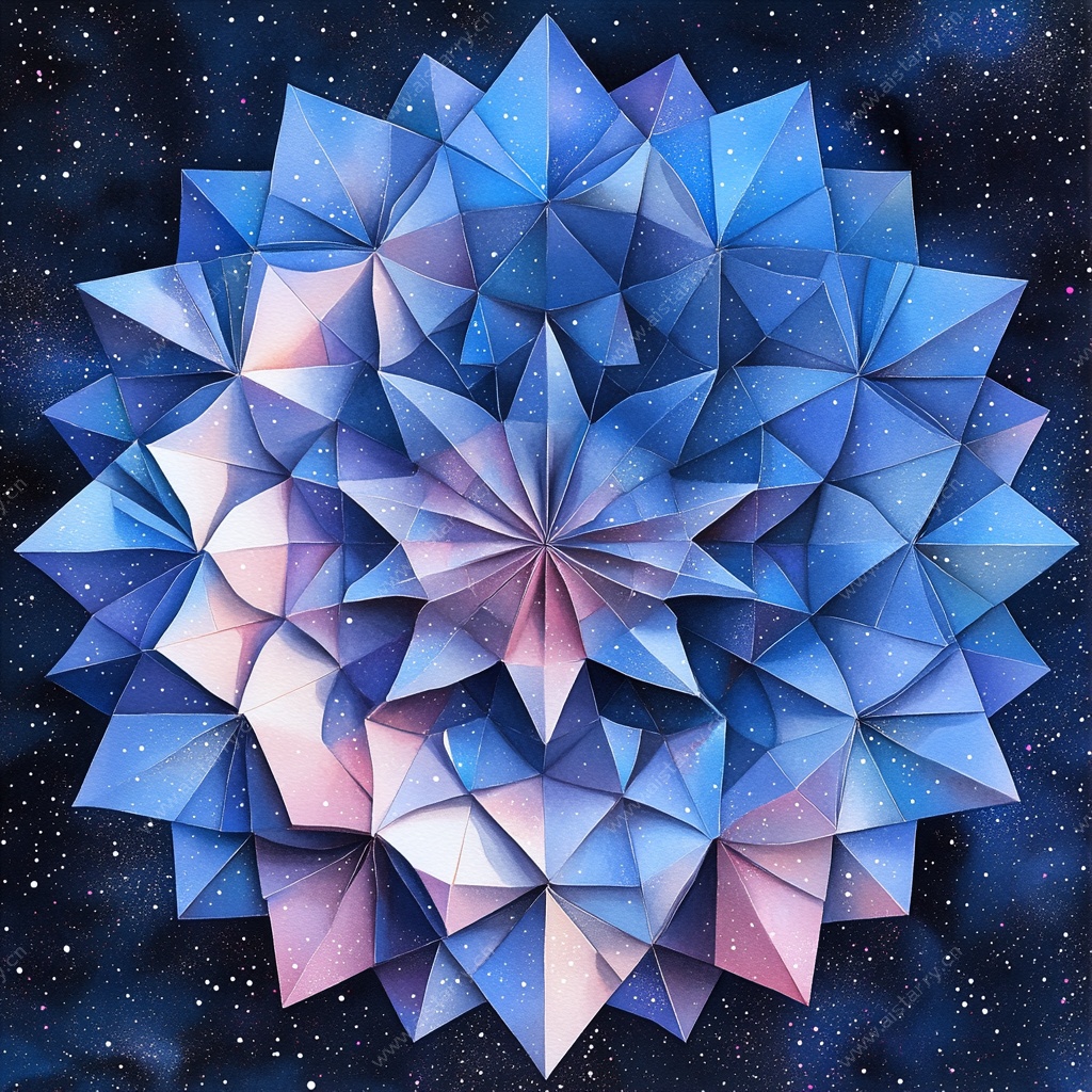 星空几何折纸艺术图案