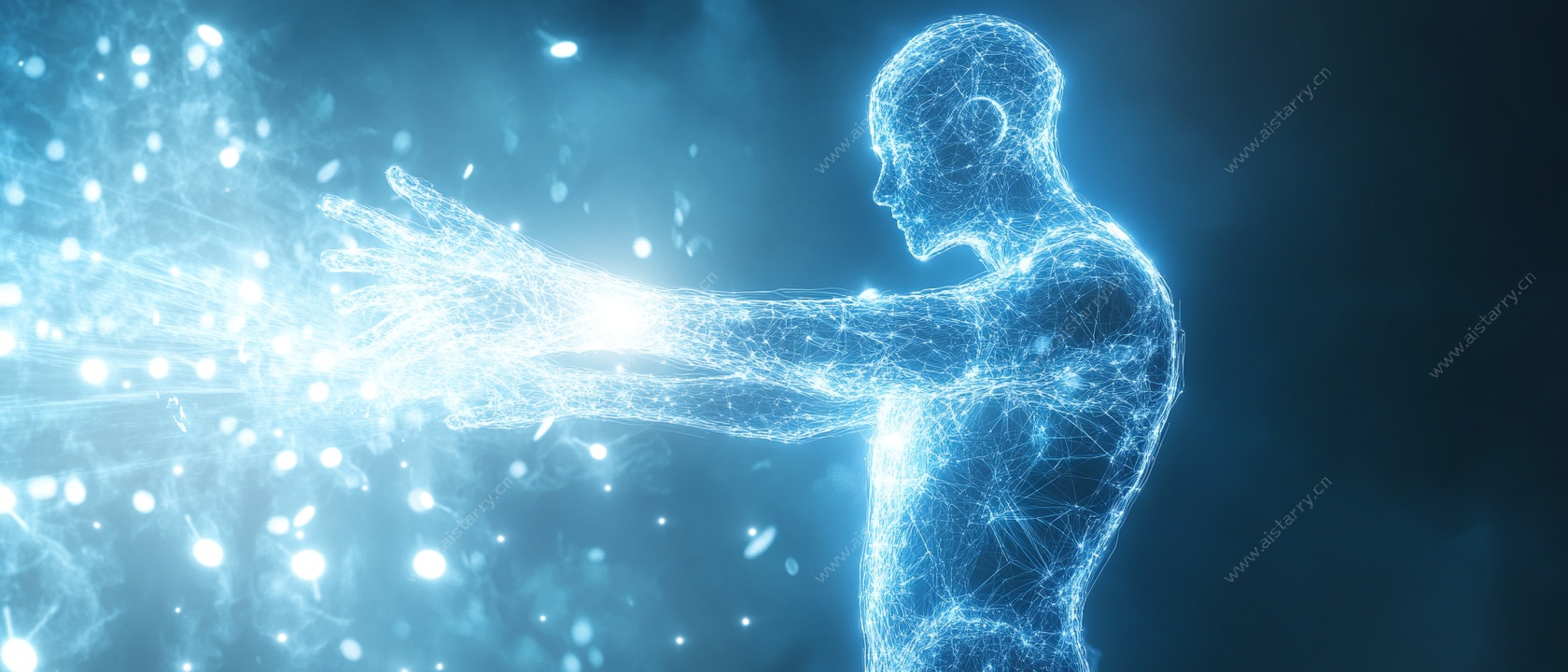 科技感人形光影特效画面