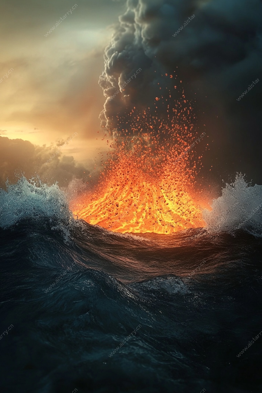 海底火山爆发壮丽景象