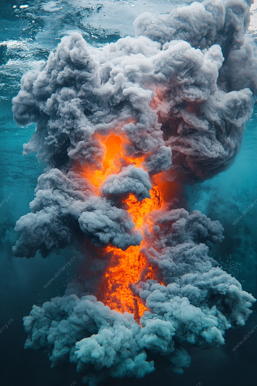 海底火山爆发壮观景象