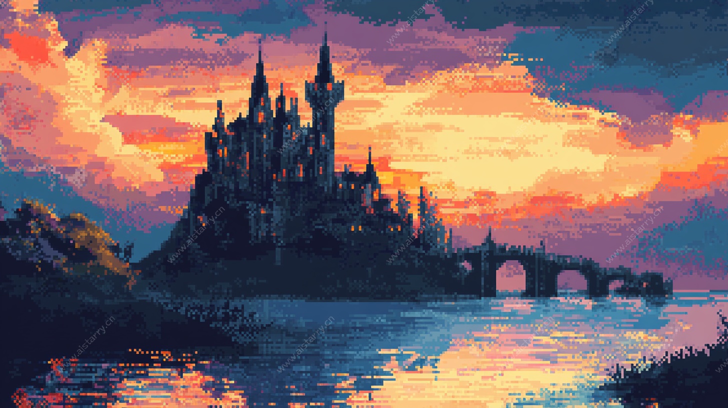 梦幻城堡日落美景