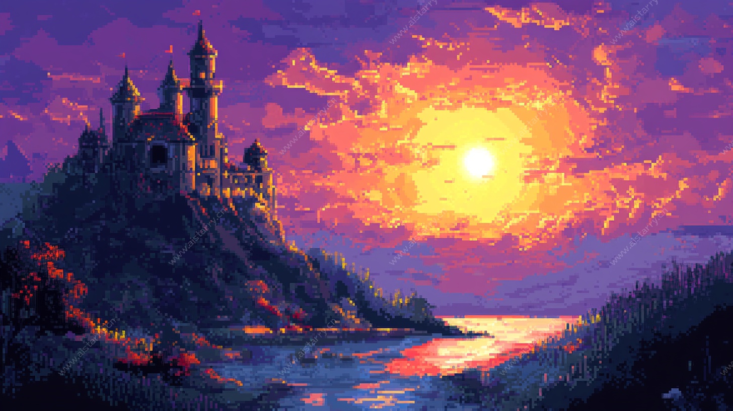 梦幻城堡日落美景