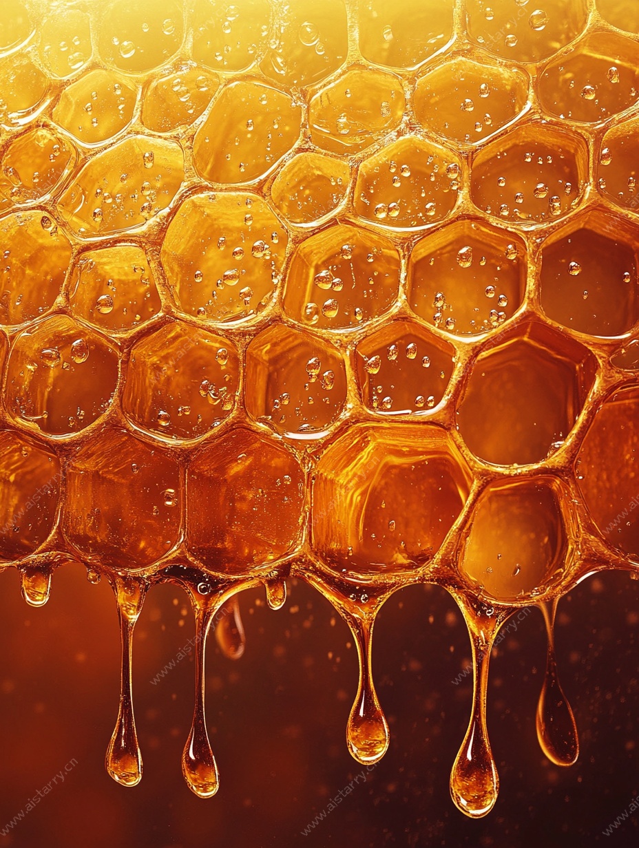 蜂巢蜜滴 甜蜜诱人画面