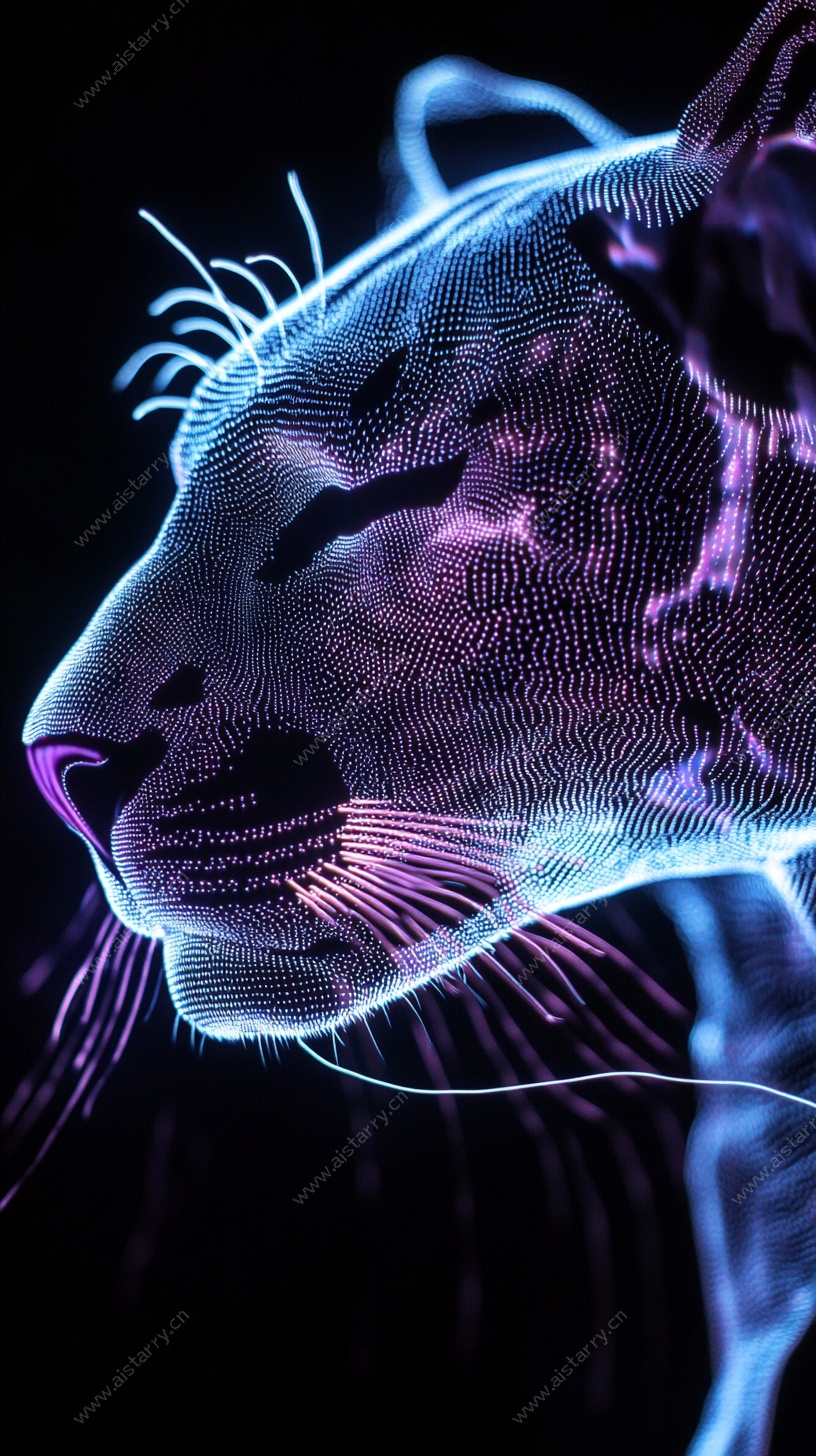 未来感霓虹黑豹头像