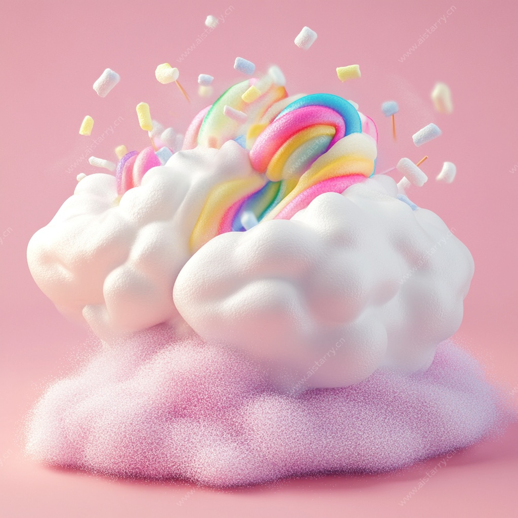 梦幻云朵糖果爆炸特效